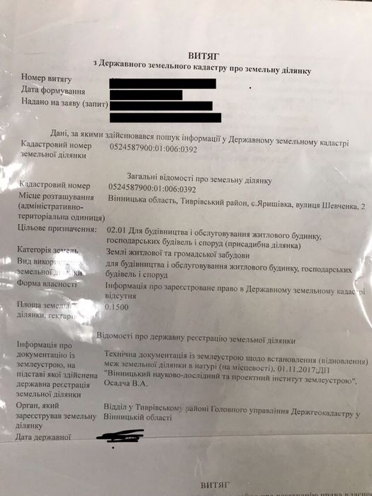 ПЛОЩА - 15 CОТ., ЦІНА - 7 300 $
