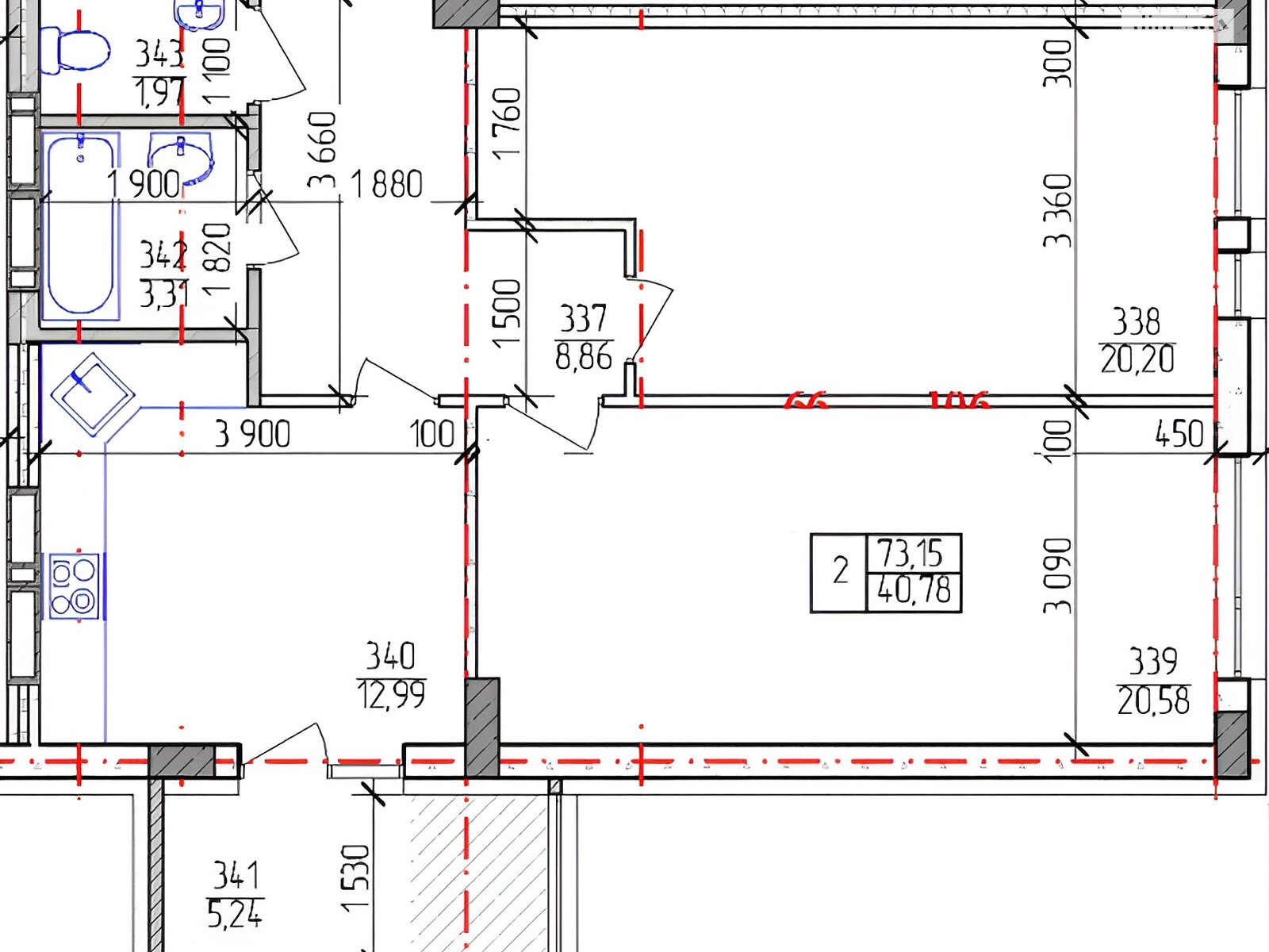 Обʼєкт нерухомості: 2 КІМ. КВАРТИРА, ПЛОЩА - 73.15 м², ЦІНА - 63 700 $
, вул. Привокзальна — HUBTRUST, Вінниця
