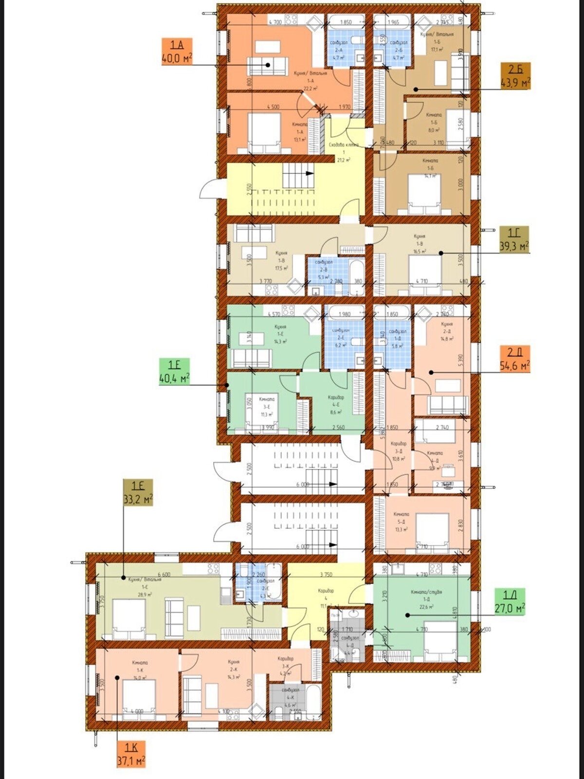 Обʼєкт нерухомості: 2 КІМ. КВАРТИРА, ПЛОЩА - 43.9 м², ЦІНА - 37 315 $
, вул. Шевченка — HUBTRUST, Вінниця