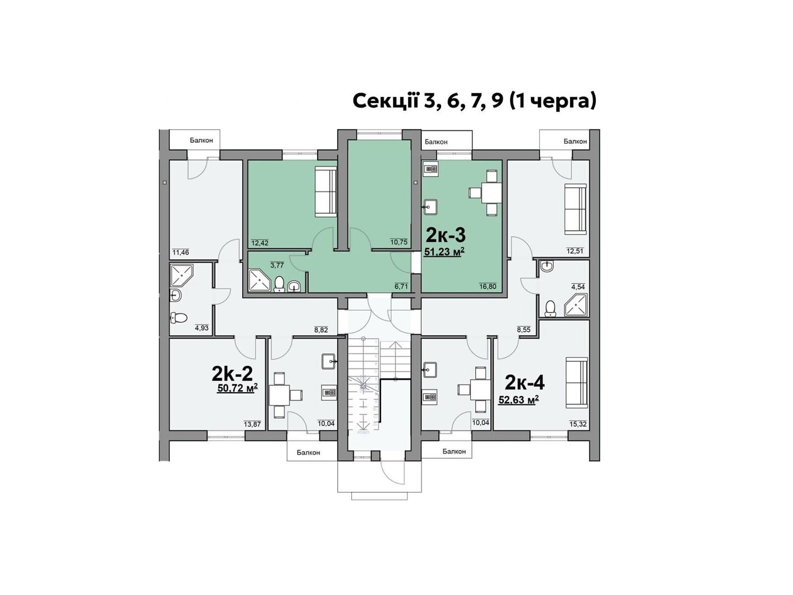 Обʼєкт нерухомості: 2 КІМ. КВАРТИРА, ПЛОЩА - 51.23 м², ЦІНА - 40 445 $
, вул. Каштанова — HUBTRUST, Вінниця
