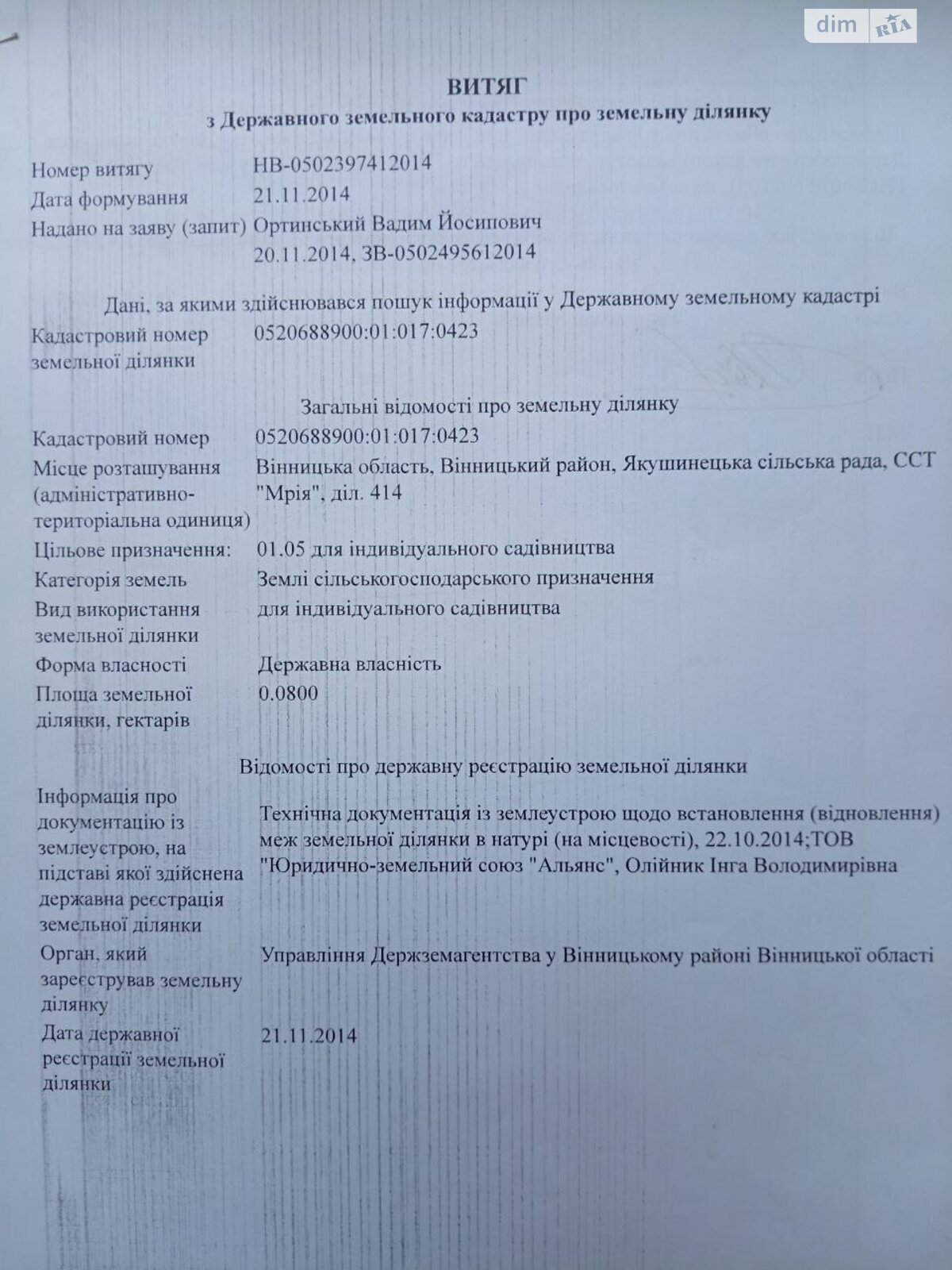 Обʼєкт нерухомості: ПЛОЩА - 8 CОТ., ЦІНА - 8 000 $
 — HUBTRUST, Вінниця