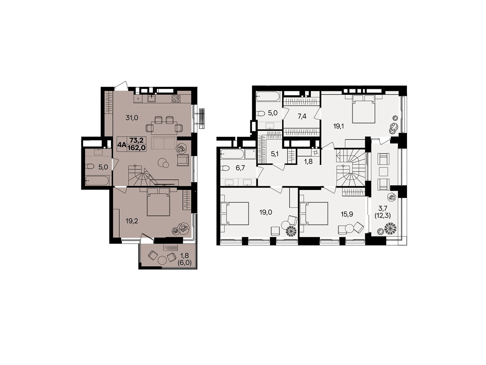 Обʼєкт нерухомості: 4 КІМ. КВАРТИРА, ПЛОЩА - 162 м², ЦІНА - 186 300 $
, пров. Цегельний — HUBTRUST, Вінниця
