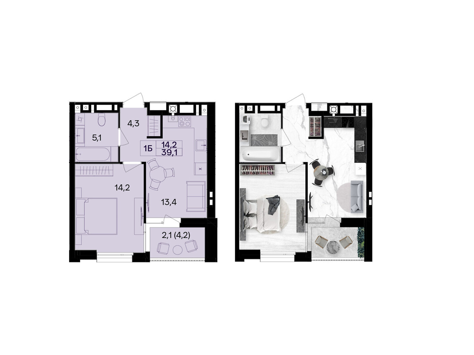 1 КІМ. КВАРТИРА, ПЛОЩА - 39.1 м², ЦІНА - 35 972 $
, вул. Левка Лук’яненка(Ватутіна)