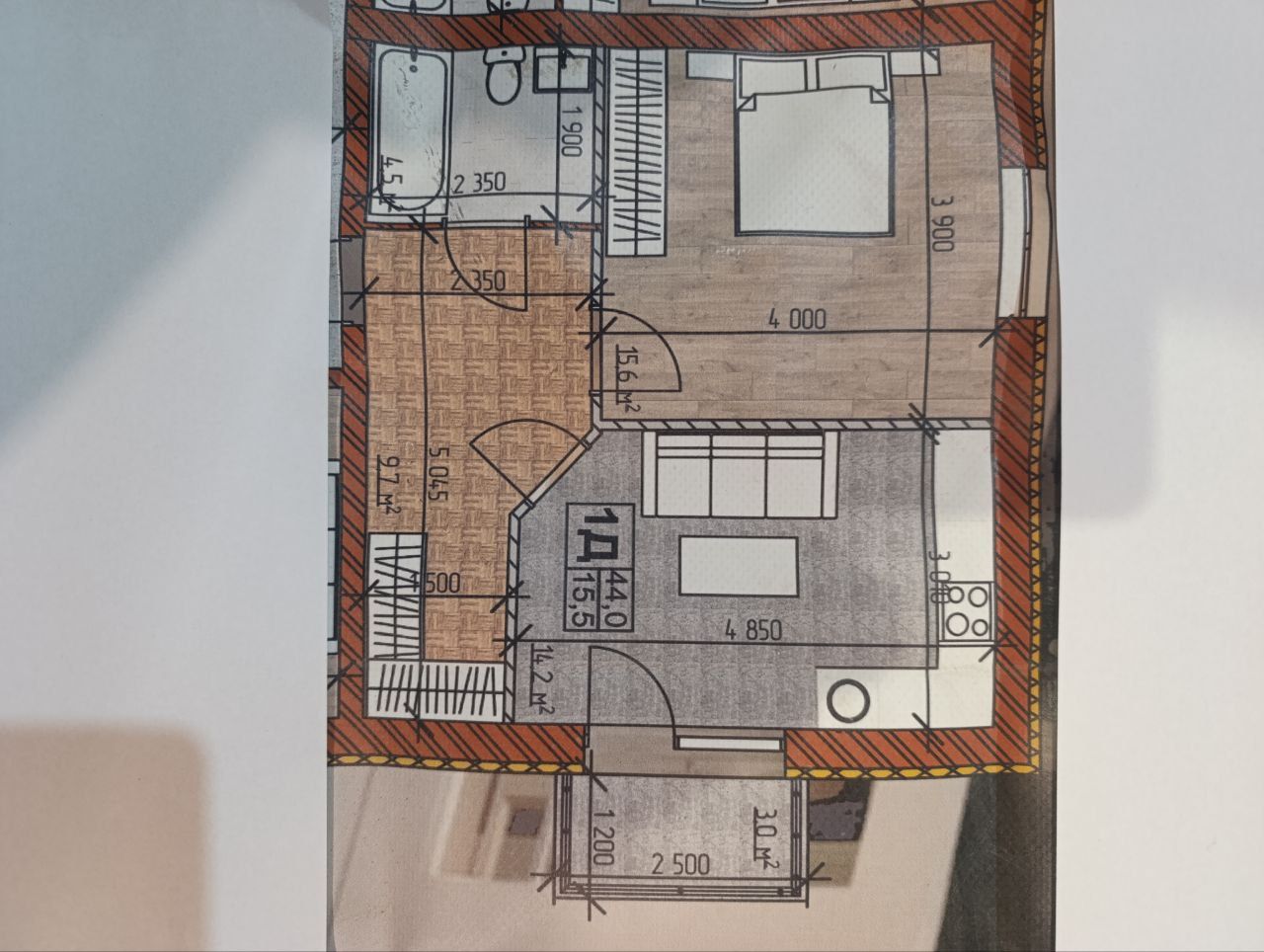 Обʼєкт нерухомості: 1 КІМ. КВАРТИРА, ПЛОЩА - 45 м², ЦІНА - 46 000 $
 — HUBTRUST, Вінниця