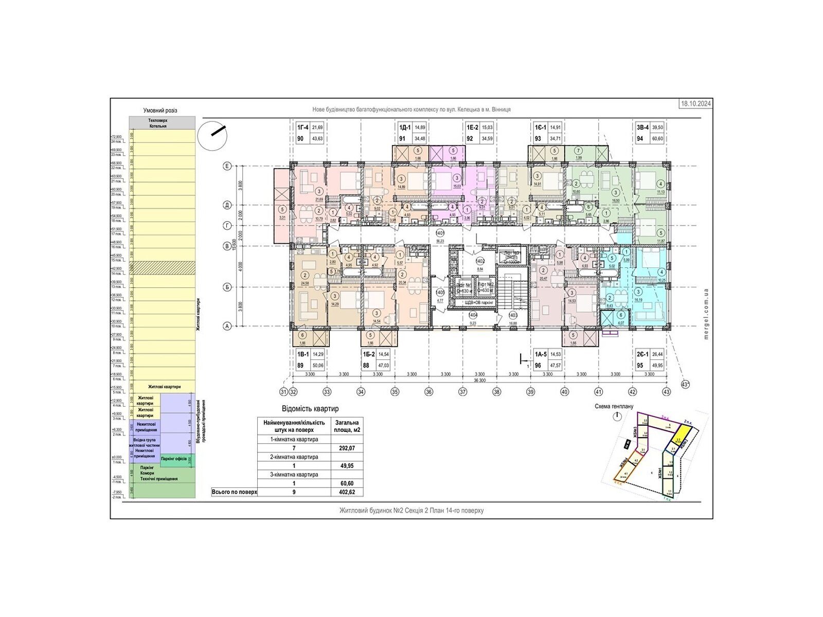 1 КІМ. КВАРТИРА, ПЛОЩА - 34.71 м², ЦІНА - 44 267 $
, вул. Келецька