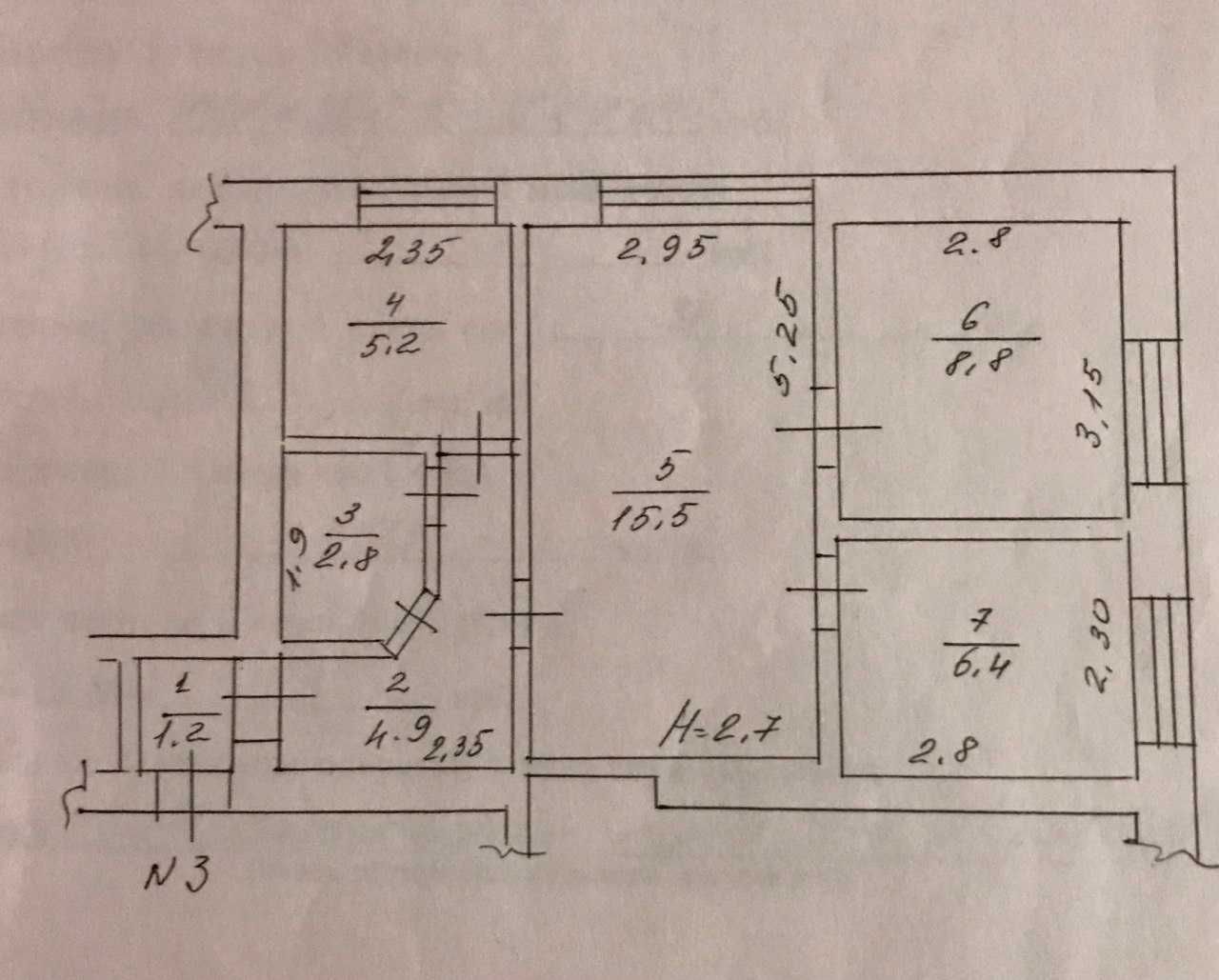 Обʼєкт нерухомості: 3 КІМ. КВАРТИРА, ПЛОЩА - 45 м², ЦІНА - 28 500 $
 — HUBTRUST, Вінниця