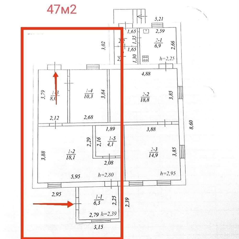 2 КІМ. БУДИНОК, ПЛОЩА - 47 м², ЦІНА - 12 500 $
