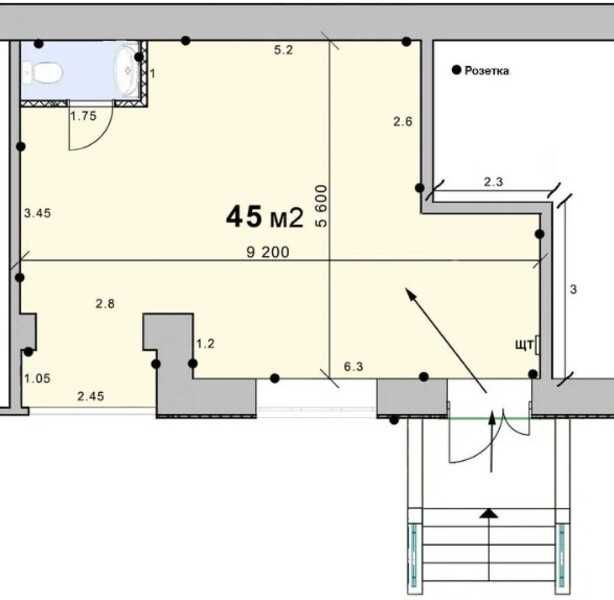 Обʼєкт нерухомості: ПЛОЩА - 45 м², ЦІНА - 955 $
 — HUBTRUST, Вінниця