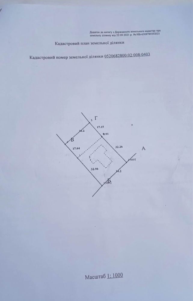 ПЛОЩА - 15 CОТ., ЦІНА - 20 000 $
