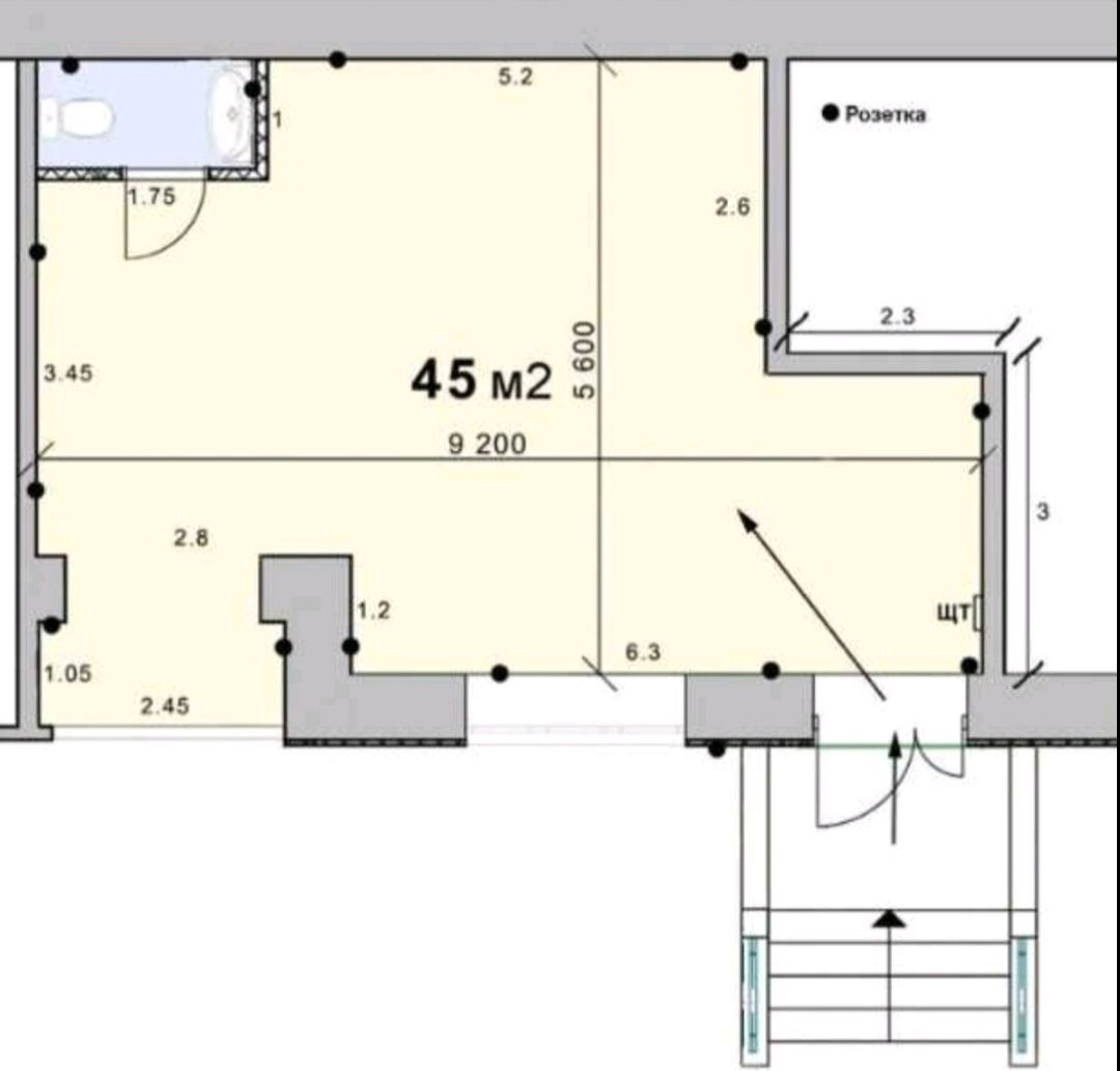 ПЛОЩА - 45 м², ЦІНА - 956 $
