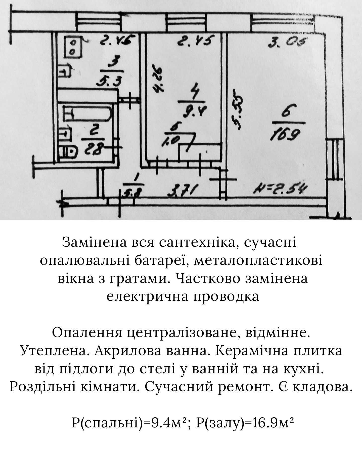 Обʼєкт нерухомості: 2 КІМ.  КВАРТИРА ПЛОЩА – 41 м², ЦІНА – 65 000$, РАЙОН: Вишенька — HUBTRUST, Вінниця