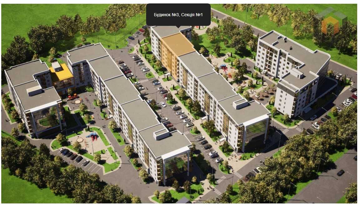 1 КІМ.  КВАРТИРА ПЛОЩА – 44 м², ЦІНА – 43 000$, РАЙОН: Барське шосе