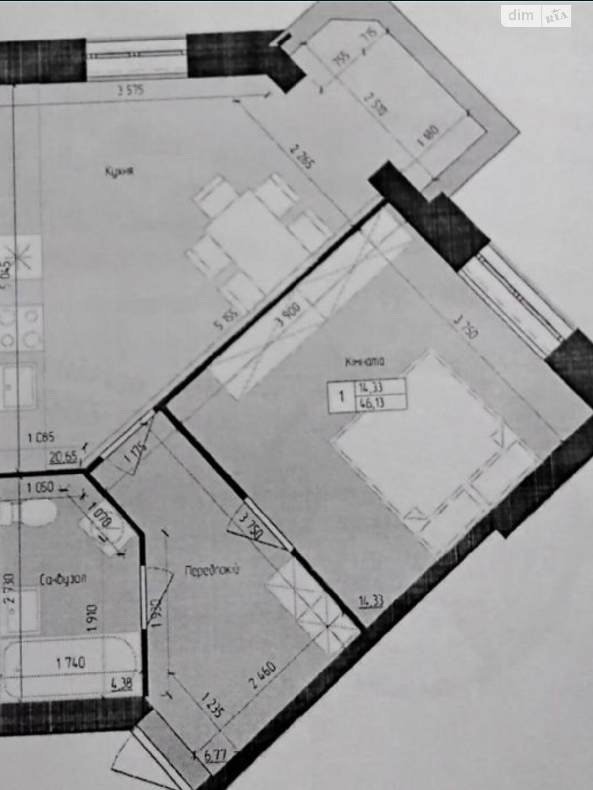 Обʼєкт нерухомості: 1 КІМ. КВАРТИРА, ПЛОЩА - 46.5 м², ЦІНА - 42 000 $
, вул. Центральна(Мічуріна) — HUBTRUST, Вінниця